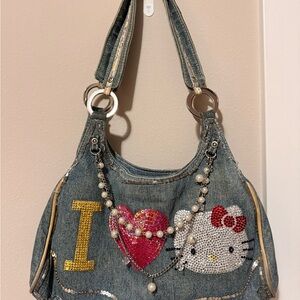 Hello Kitty Denim Shoulder Bag